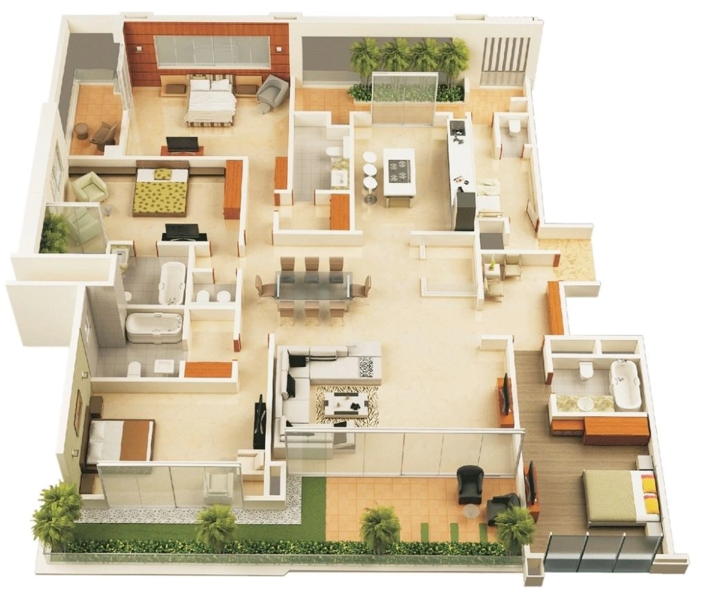 Bộ sưu tập mẫu nhà cấp 4 4 phòng ngủ đẹp tiện nghi