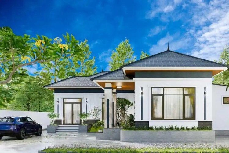 Ngắm nhìn mẫu nhà cấp 4 mái thái chữ l 3 phòng ngủ tinh tế