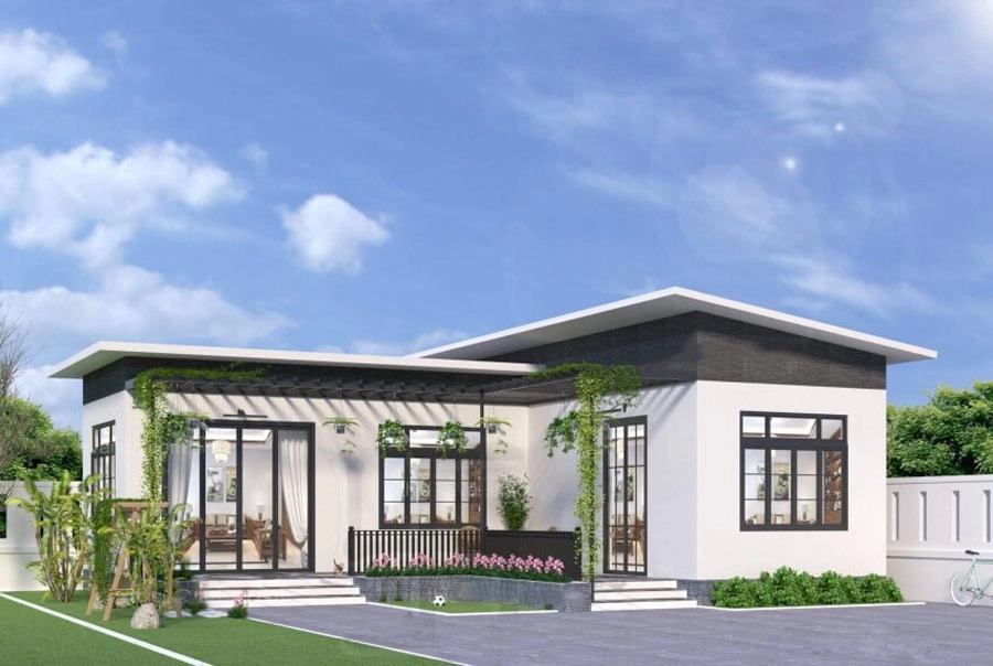 Khám phá mẫu nhà cấp 4 chữ l 100m2 hiện đại