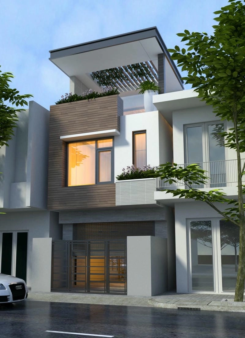 Ngắm nhìn mẫu mặt tiền nhà ống 2 tầng tân cổ điển sang trọng