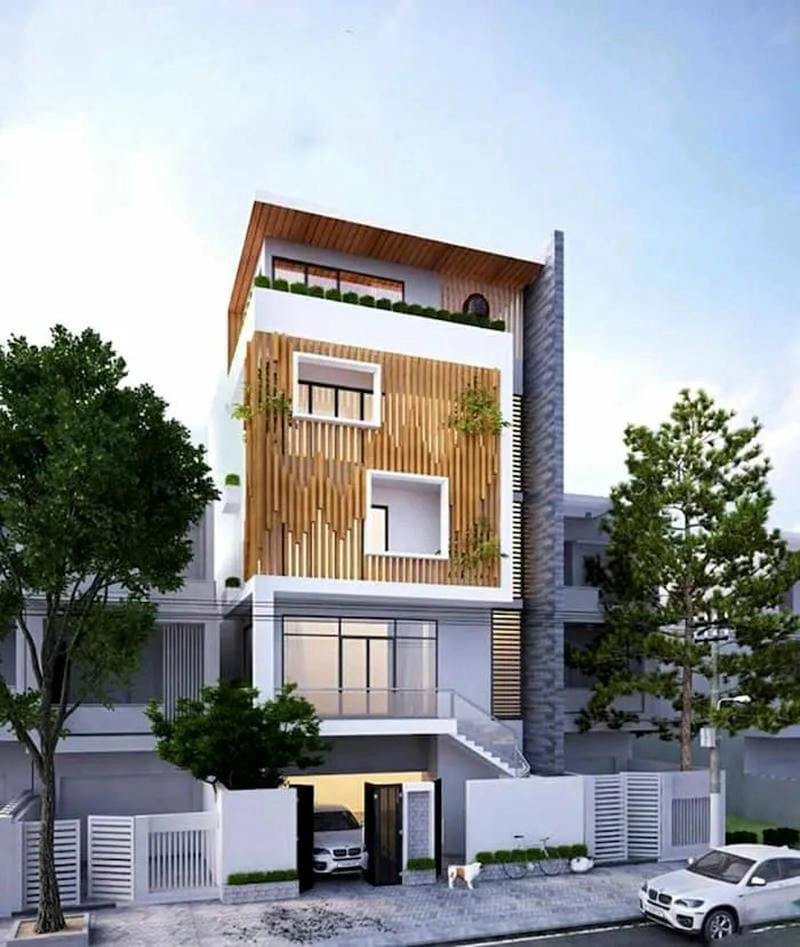 Thiết kế nhà mặt tiền 6m dài 15m hiện đại sang trọng