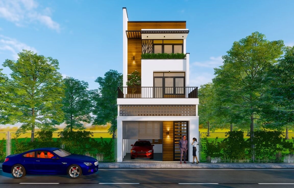 Ngắm mẫu nhà 2 tầng hiện đại đẹp tích hợp tầng hầm linh hoạt