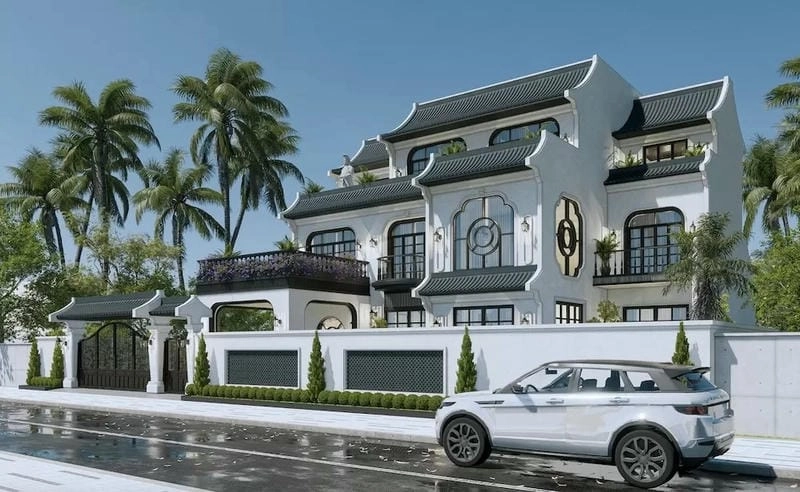 nhà tầng phong cách indochine sang trọng từ ngoài vào trong