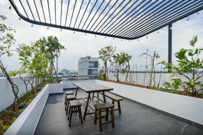 Tối ưu mặt đứng với mẫu mặt tiền sân thượng đẹp