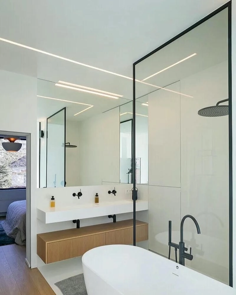 vách ngăn nhà tắm đẹp phong cách hiện đại phù hợp xu hướng