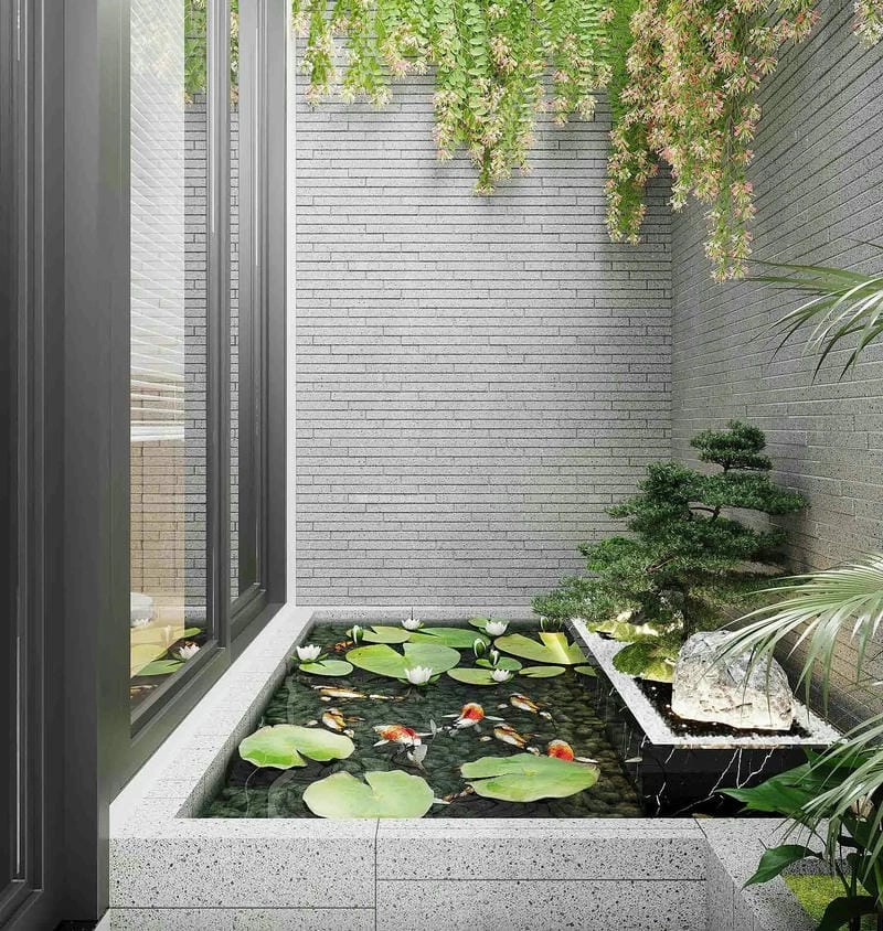 Phong thủy tiểu cảnh sân vườn hút tài lộc và may mắn