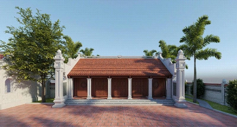 mẫu nhà thờ kết hợp nhà ở 1 tầng tiện nghi gọn gàng đẹp