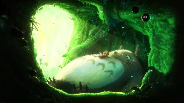 Hình ảnh Totoro bus đưa Mei và Totoro qua cánh đồng