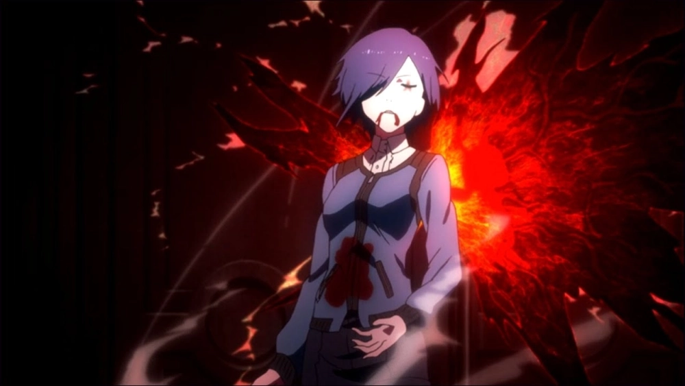 Touka Kirishima ghoul form thể hiện sức mạnh và sự nổi loạn