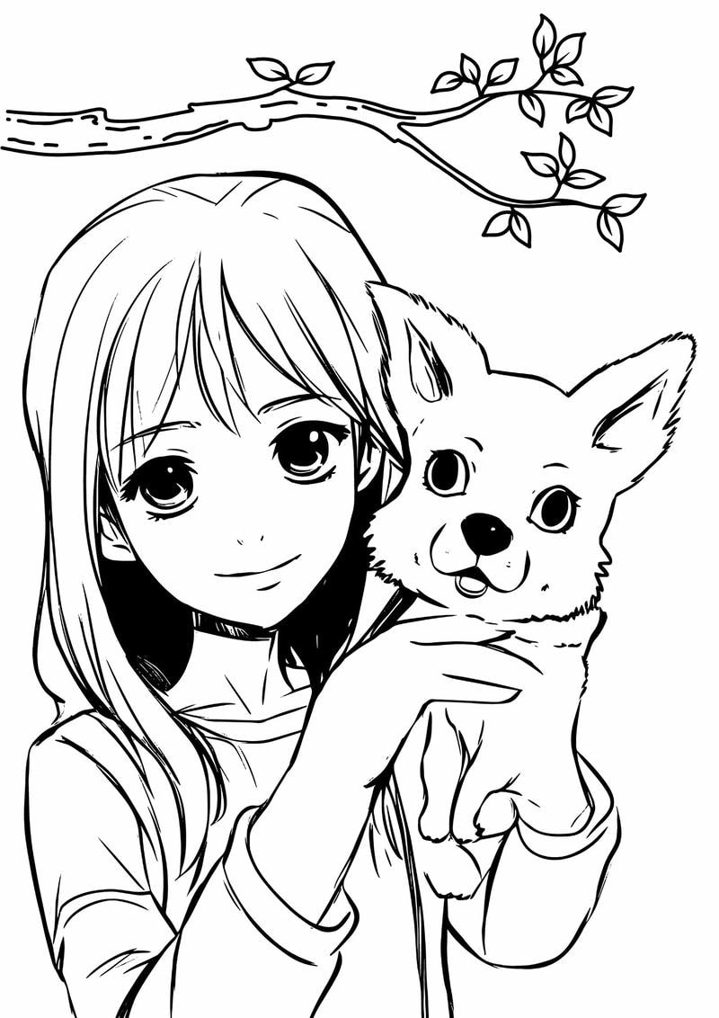 Bé gái cực thích bộ tranh tô màu anime cute siêu dễ thương