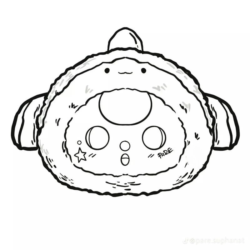 Tranh tô màu baby three không màu cho bé sáng tạo