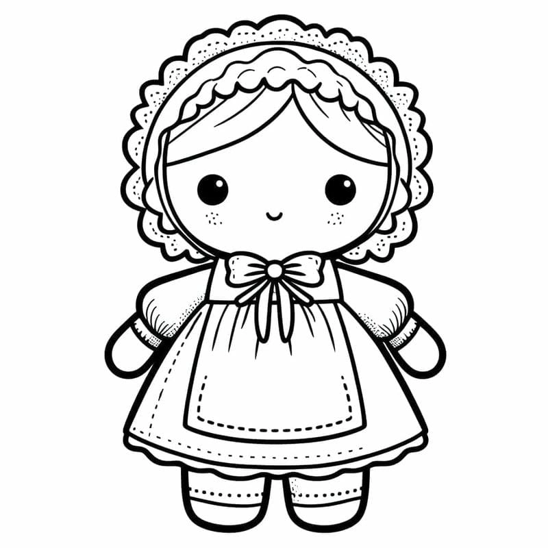 Tô búp bê tranh tô màu chibi cute siêu đáng yêu