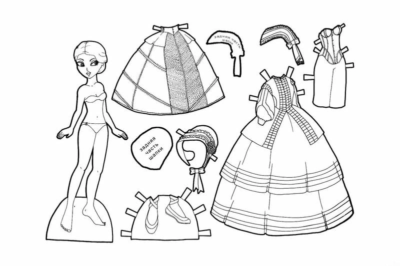 Vẽ tranh tô màu búp bê giấy thay đồ chibi đáng yêu