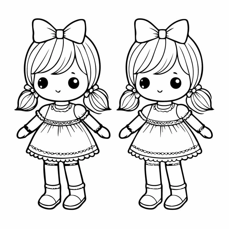 Tranh tô màu búp bê - Thỏa sức sáng tạo cùng bé yêu!