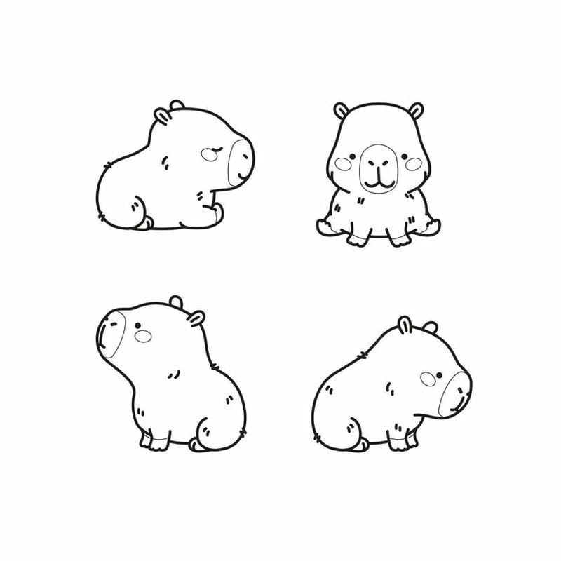 Tranh tô màu cho bé capybara mang đến niềm vui học tập