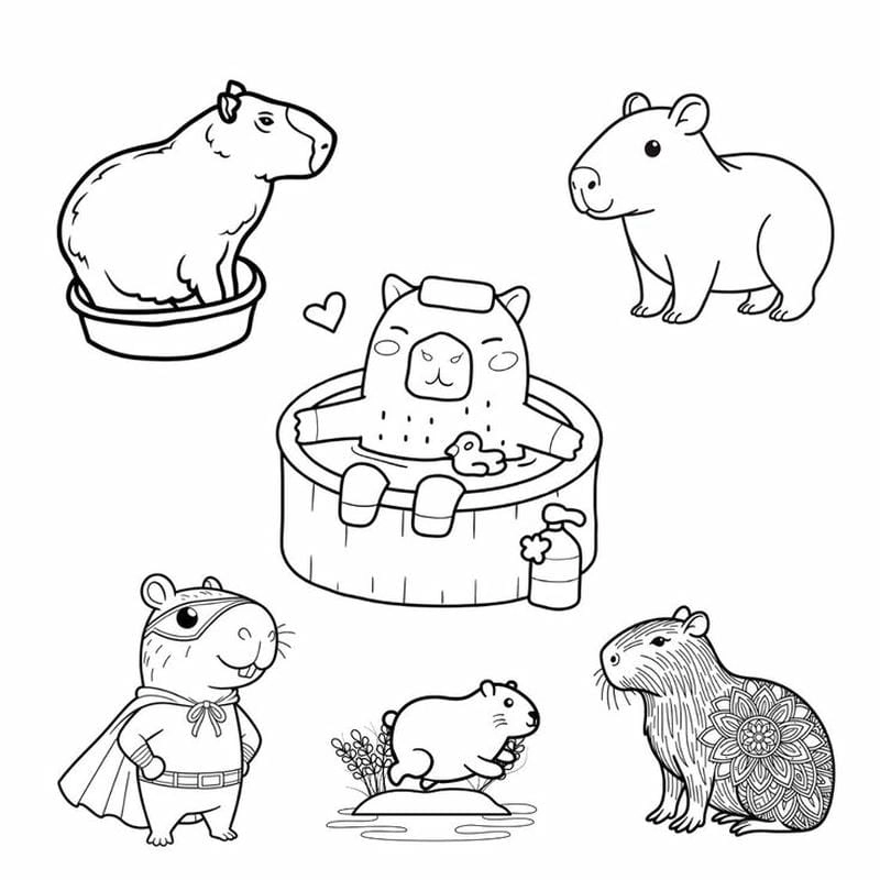 Capybara tranh tô màu labubu mang đến trải nghiệm vẽ lạ mắt