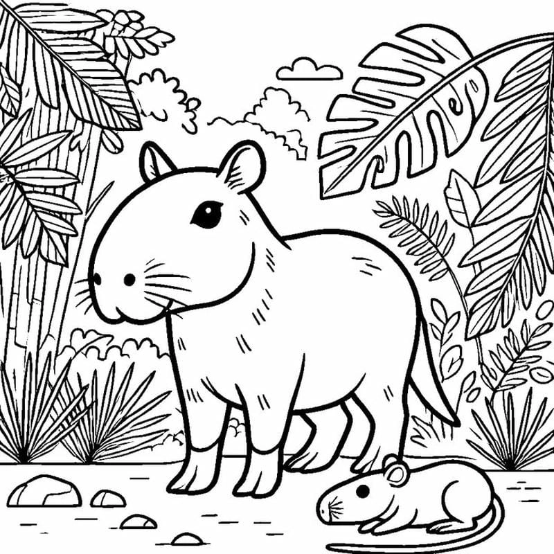 Capybara tô màu capybara giúp bé tự tin phối màu độc đáo