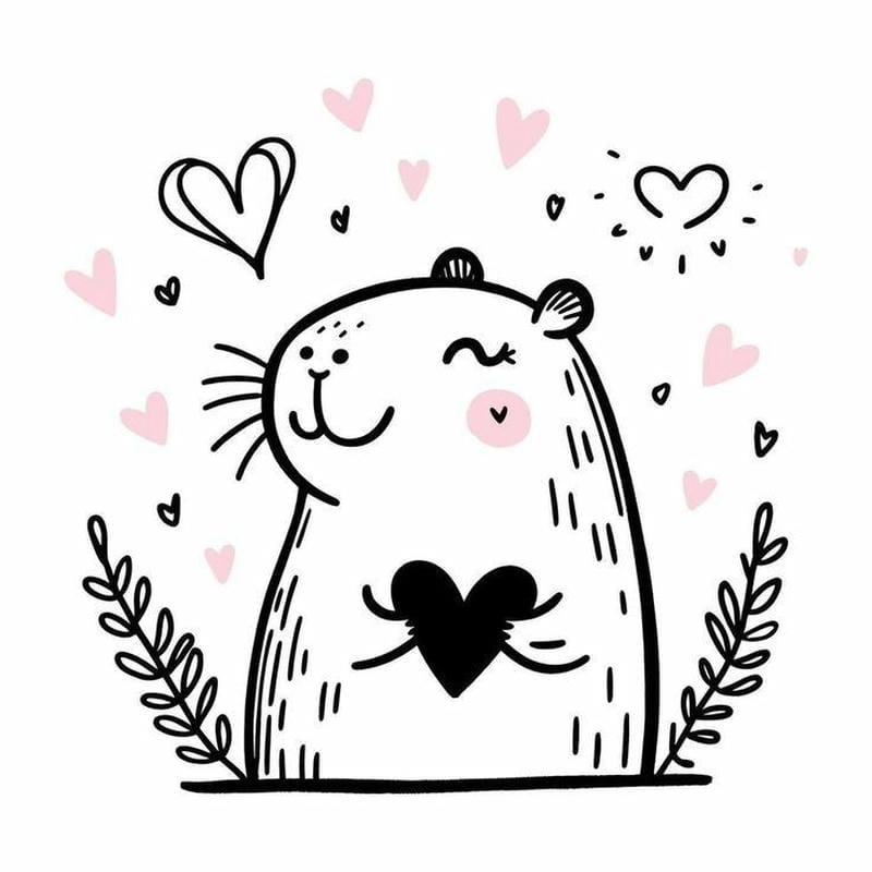 Capybara chibi tô màu cho bé sáng tạo phong cách thật đáng yêu