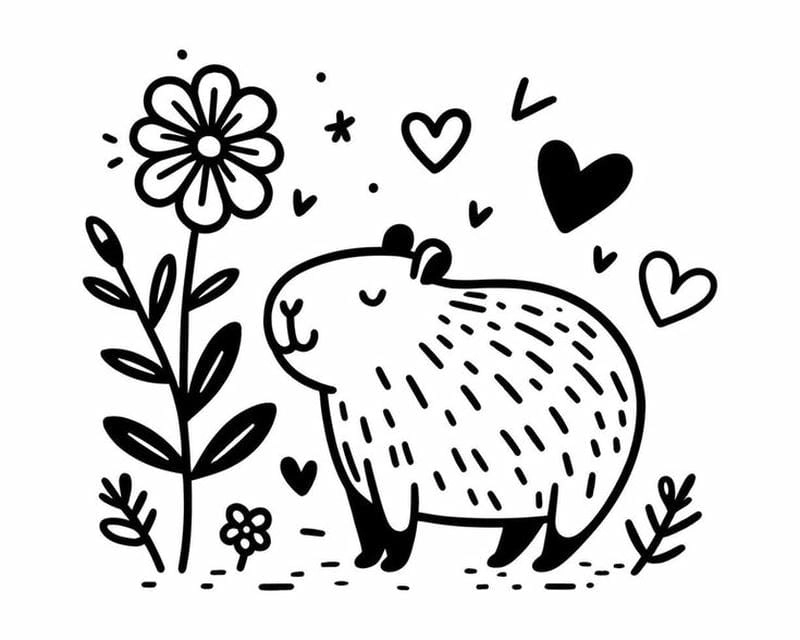 Bé tô màu capybara giúp bé rèn luyện tư duy hội họa dễ dàng