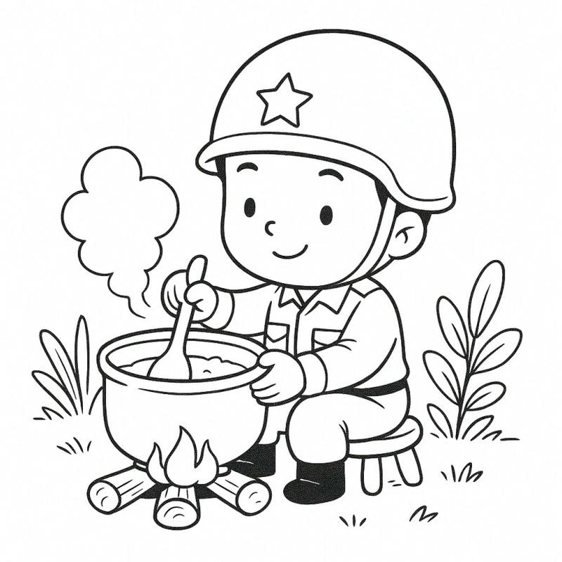 Khám phá thế giới tranh tô màu chú bộ đội sống động