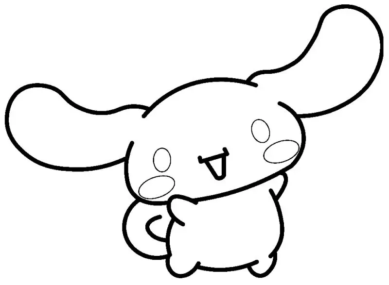 Thỏ dễ thương trong tô màu hình cinnamoroll cho bé tô vẽ