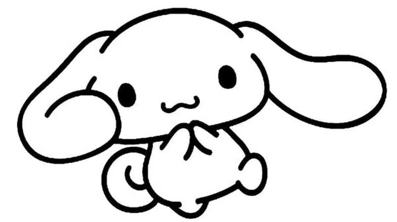 Thỏ Cinnamoroll tranh tô màu cinnamoroll thay đồ cực cute