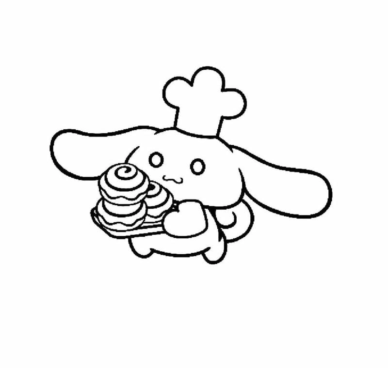 Cinnamoroll tranh tô màu cinnamon đáng yêu để bé sáng tạo