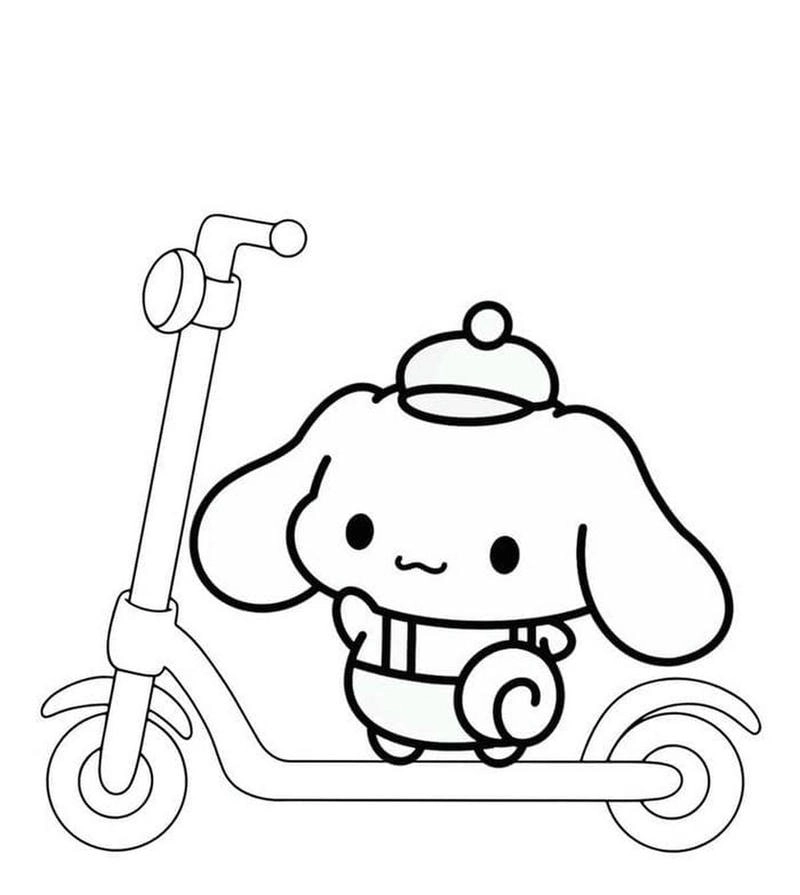 Tranh tô màu cinnamoroll cute cho bé sáng tạo mỗi ngày
