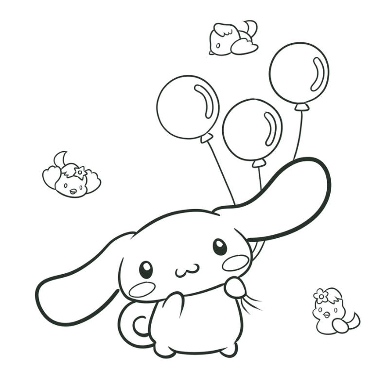 Tranh tô màu cinnamoroll còn người độc đáo và dễ thương