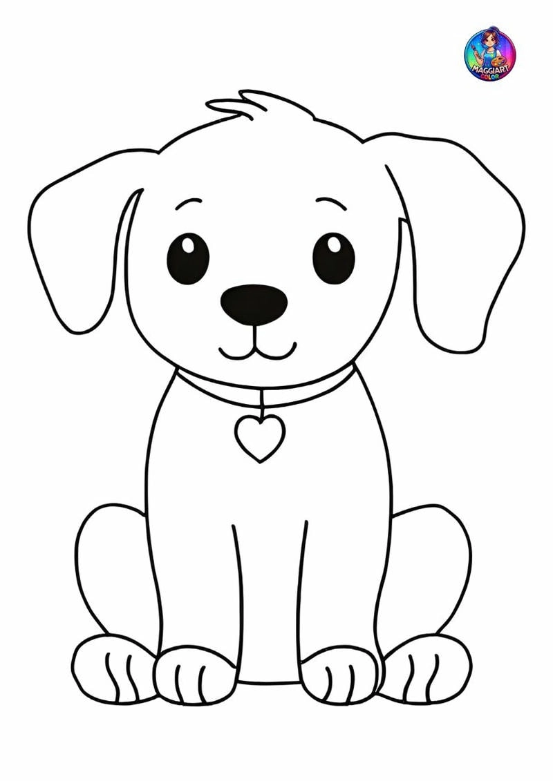 Vui vẻ cùng hình con chó tô màu dễ thương