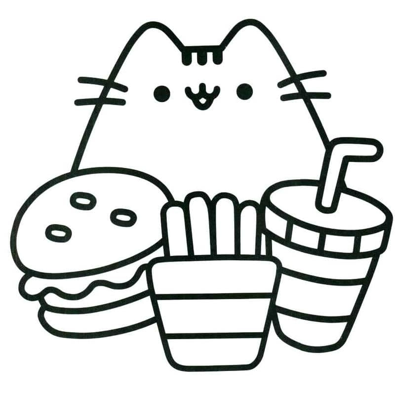 Yêu thích tranh tô màu mèo Pusheen siêu đáng yêu