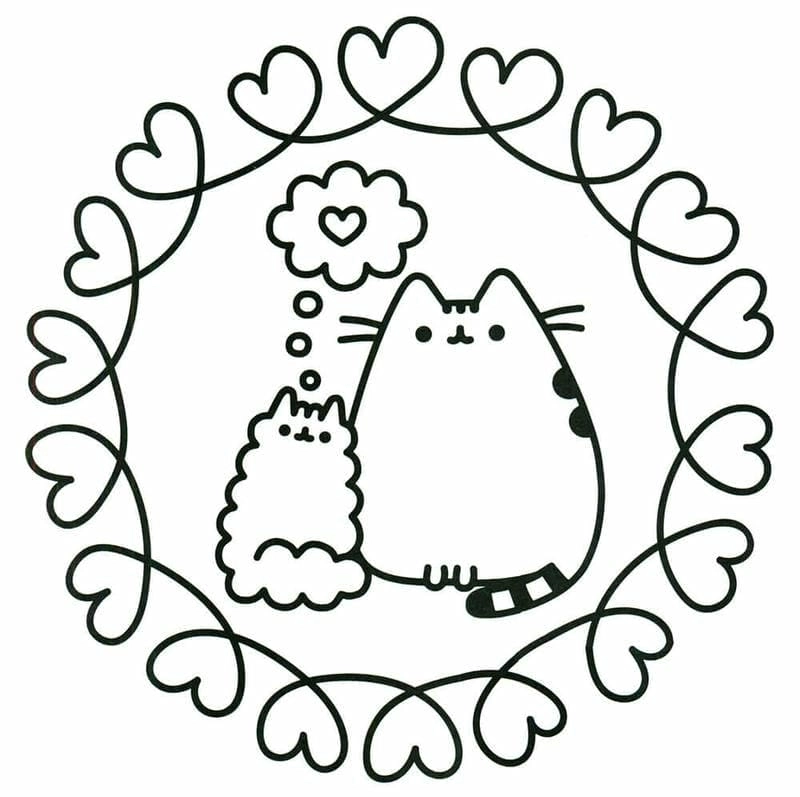 Vui nhộn với ngộ nghĩnh tranh tô màu mèo Pusheen