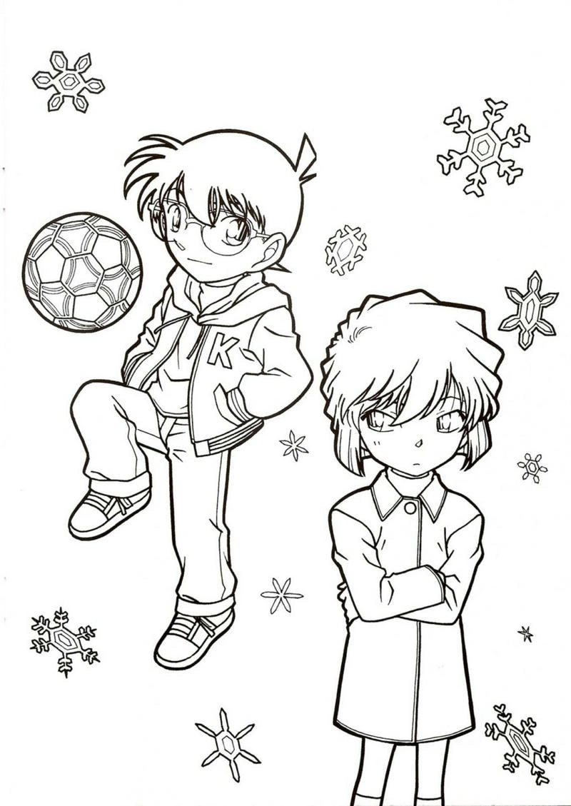 Kudo Shinichi tô màu conan và ran là combo hoàn hảo để bé sáng tạo