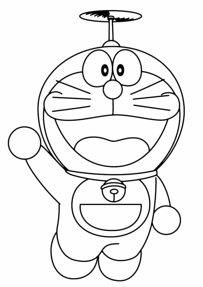 Tranh tô màu hình doremon ngộ nghĩnh cho bé