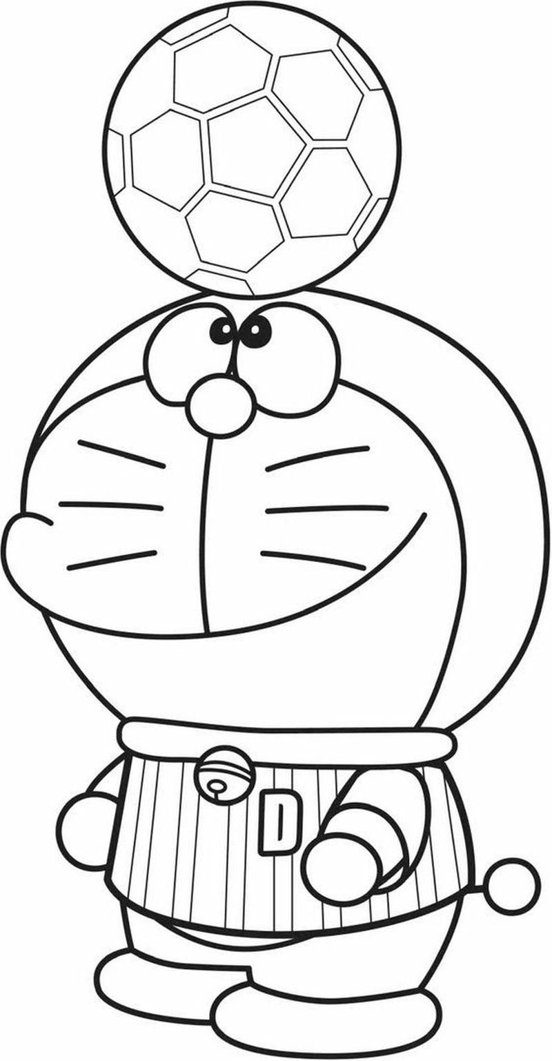 Tranh tô màu doremon cute cực dễ thương