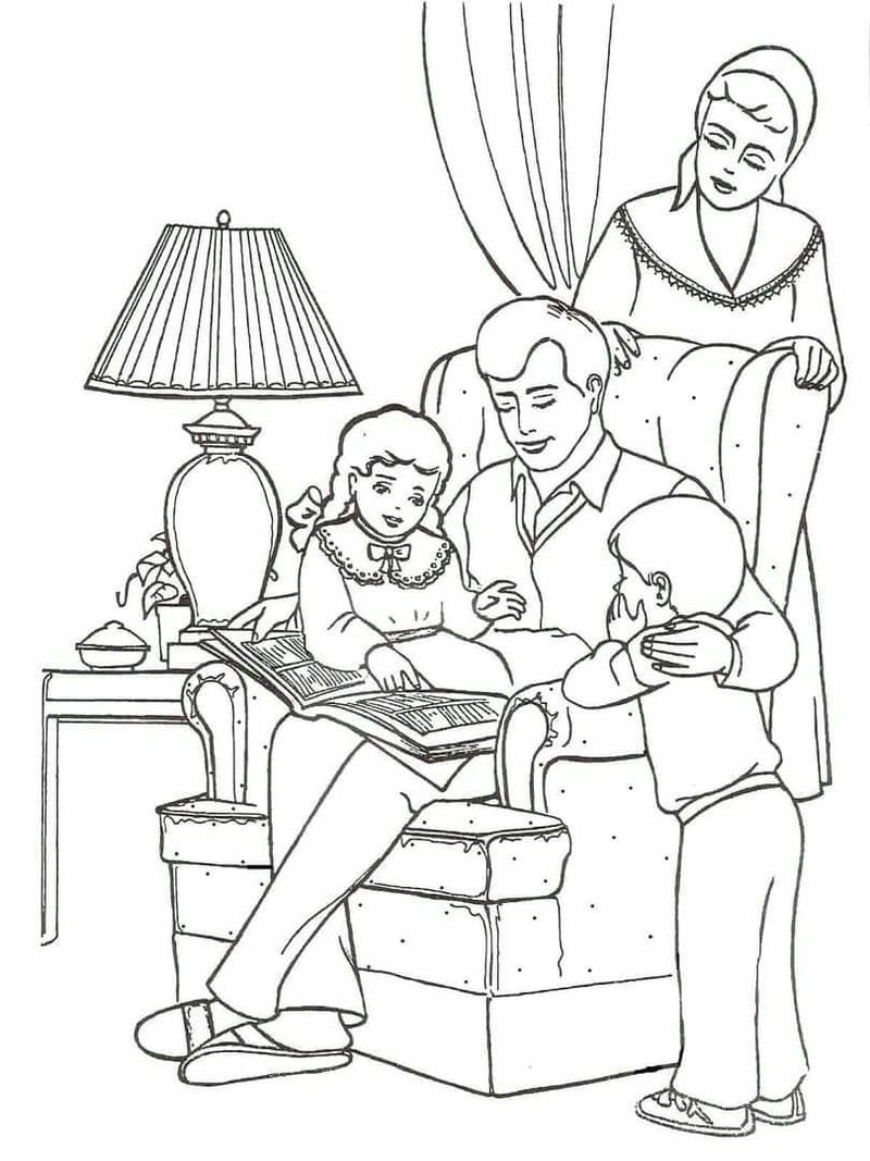 Khám phá hình ảnh gia đình tô màu dễ thương