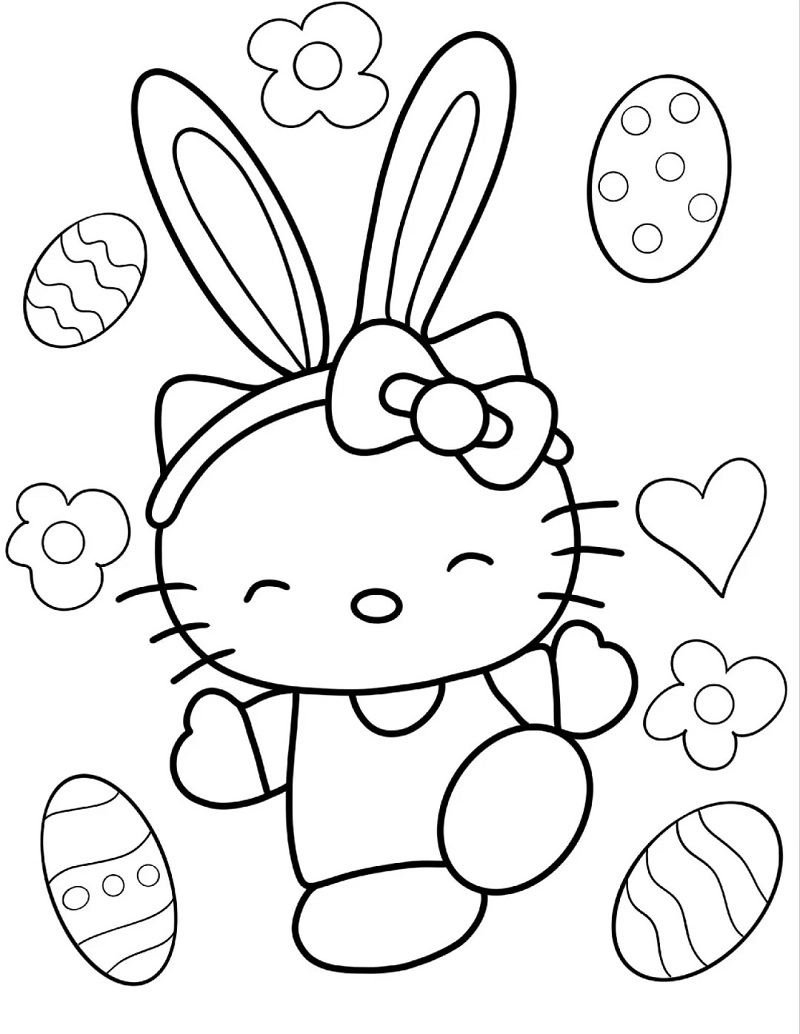 Rèn luyện kỹ năng qua tô màu hello kitty cho bé