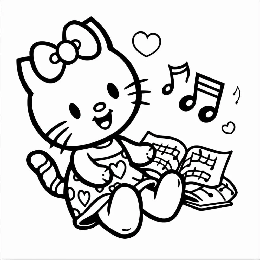 Giờ chơi lý thú với tô màu hello kitty