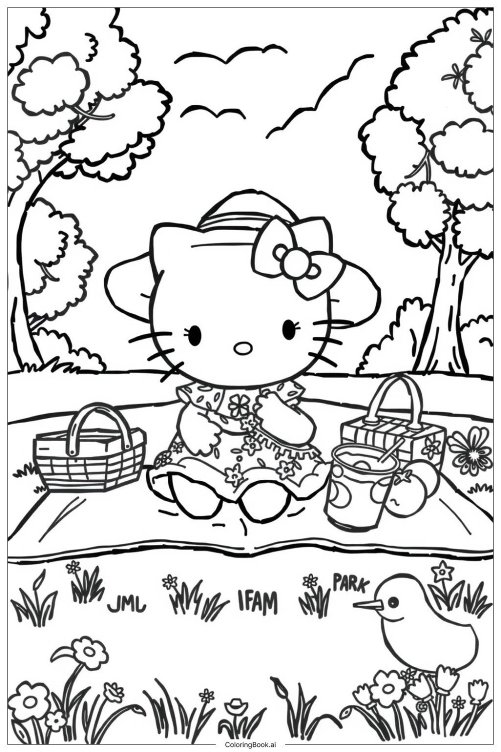 Giải trí thông minh với tranh tô màu cho bé hello kitty