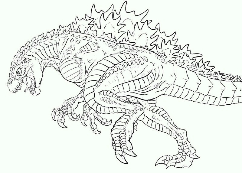Thử sức với tranh to màu khủng long godzilla cực ngầu