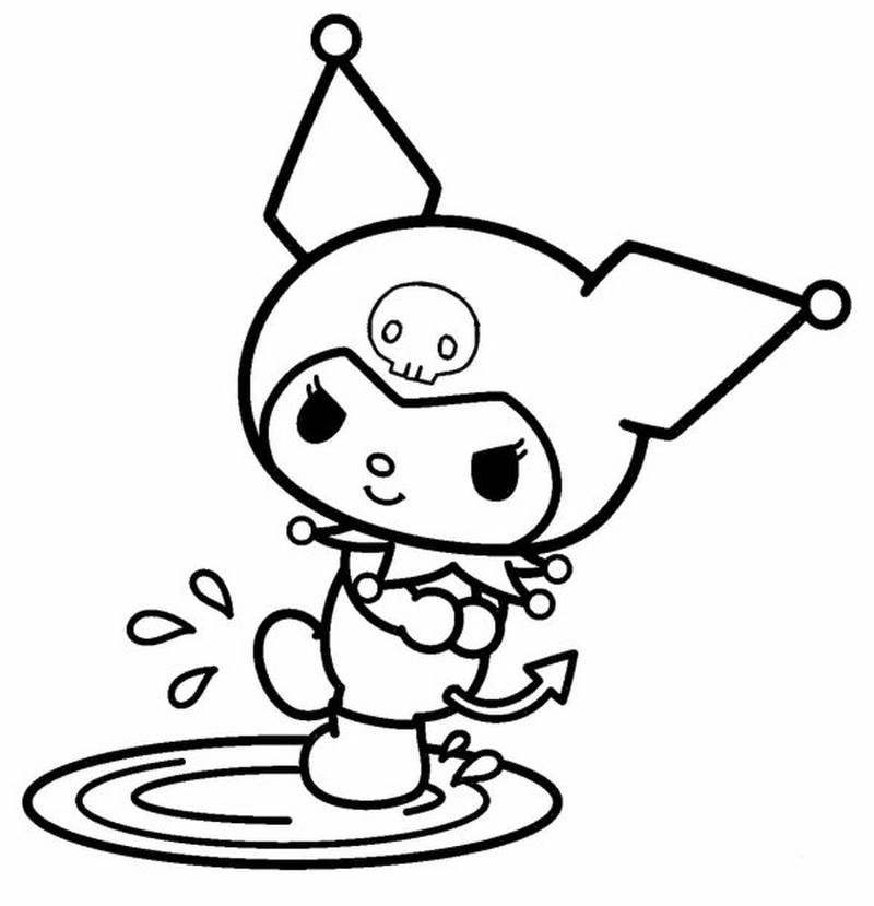 Tuyển chọn tranh tô màu kuromi cute cho bé yêu thỏa sức sáng tạo