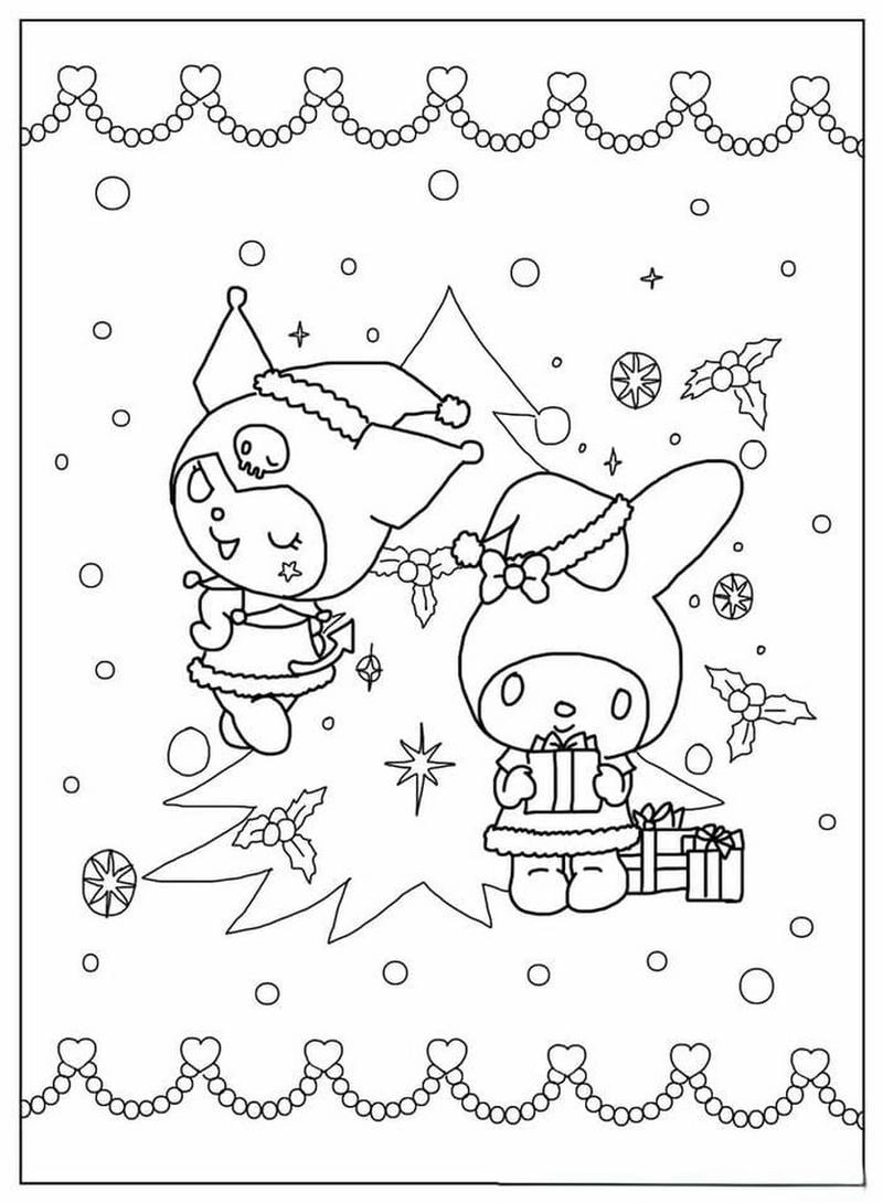 Đa dạng mẫu tranh tô màu cinnamoroll và kuromi cute nhất hiện nay