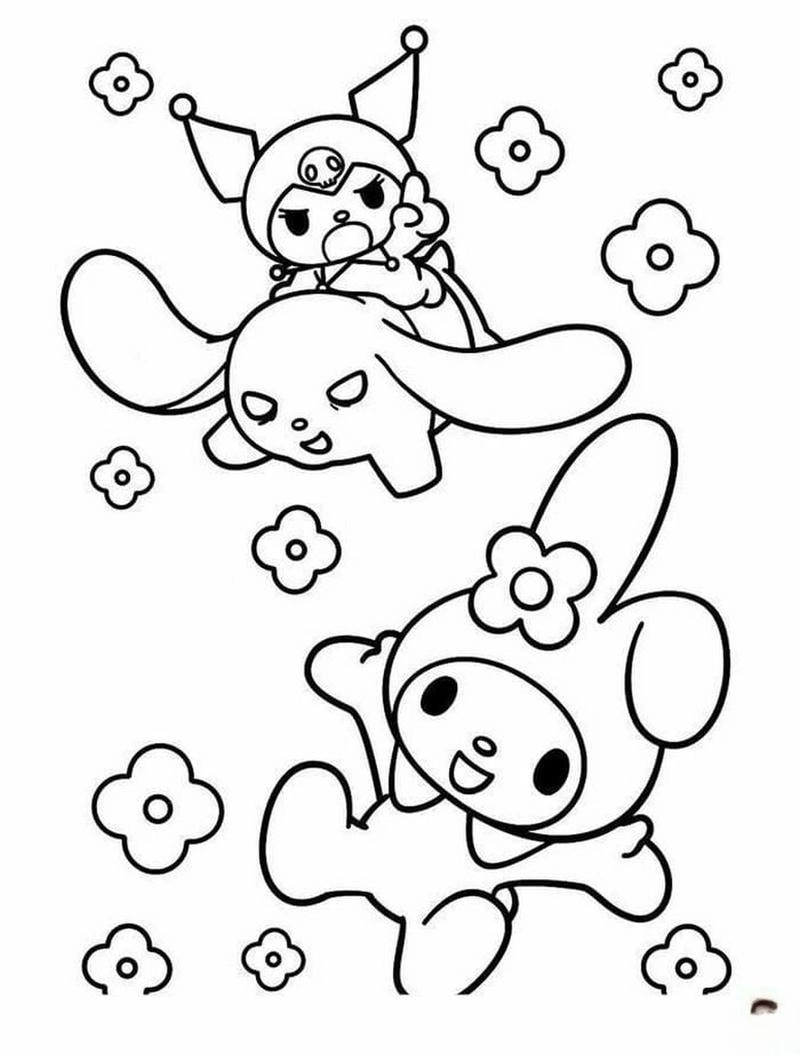 Tuyển chọn tranh tô màu cinnamoroll và kuromi cute đẹp và sinh động