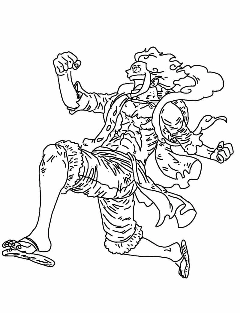 Khám phá ngay tranh tô màu one piece luffy gear 5 cực chất