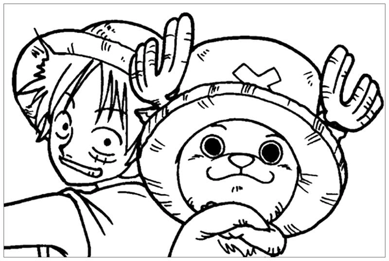Lưu ngay để in hình tô màu luffy cho bé