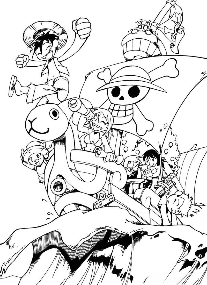 Tổng hợp hình luffy tô màu cho bé tập tô thỏa thích