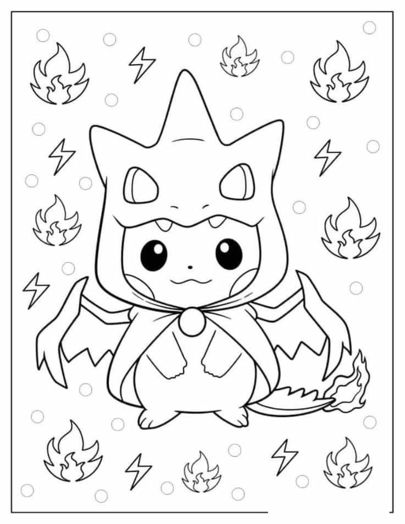 Bé luyện tay khéo léo với tô màu pikachu cute mỗi ngày