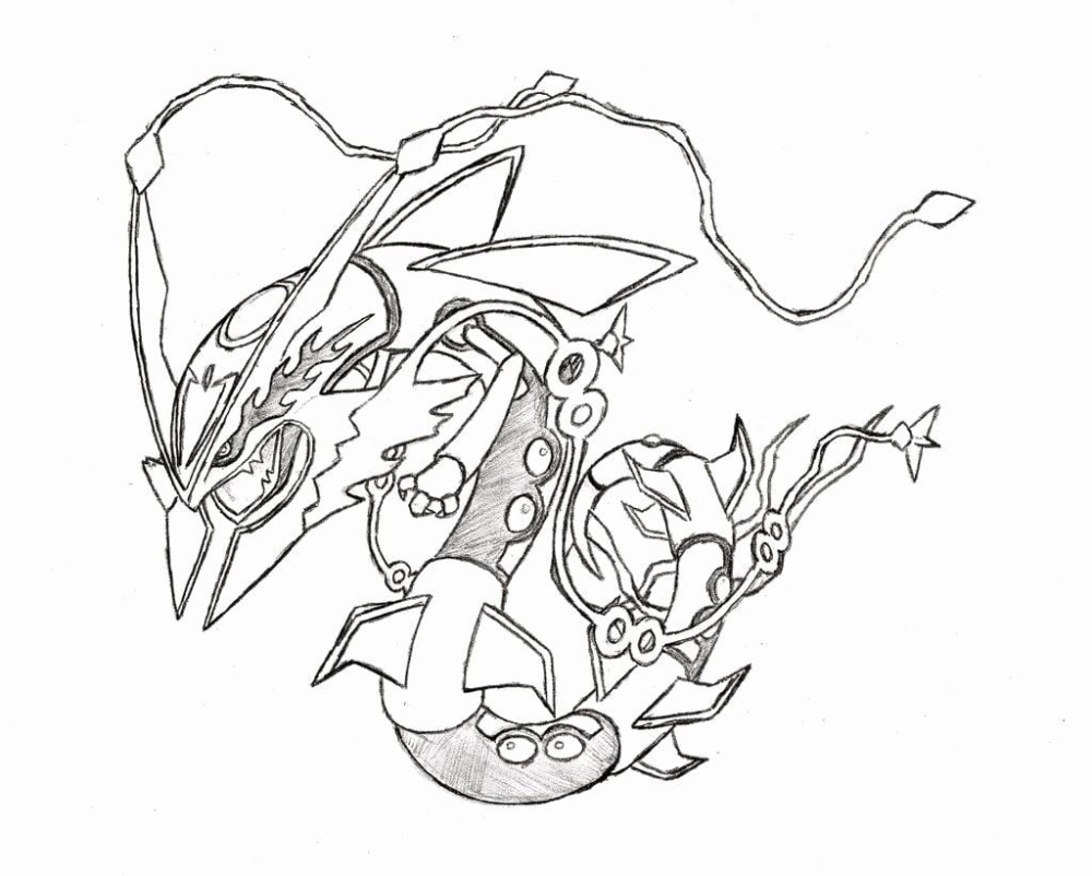 Sáng tạo với tranh tô màu pokemon mega rayquaza huyền thoại