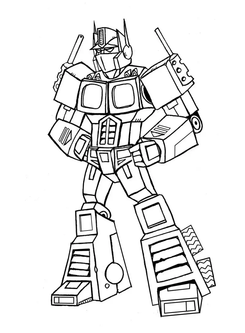 Bé mê phim sẽ yêu thích optimus prime transformers tranh tô màu robot biến hình
