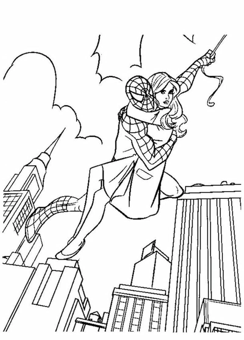 Bé yêu hình spider man tô màu siêu ngầu